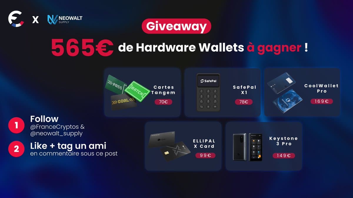 Concours : plus de 565 euros de hardware wallets à gagner avec Neowalt
