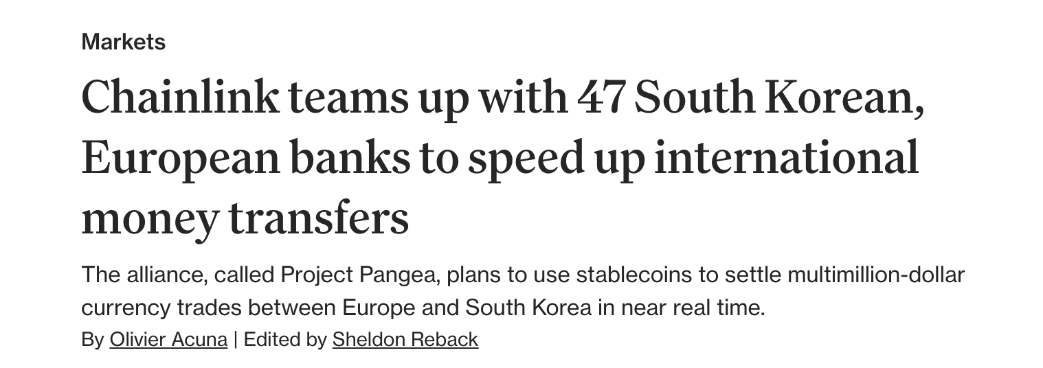 Chainlink et 47 banques lancent Pangea pour révolutionner les paiements transfrontaliers