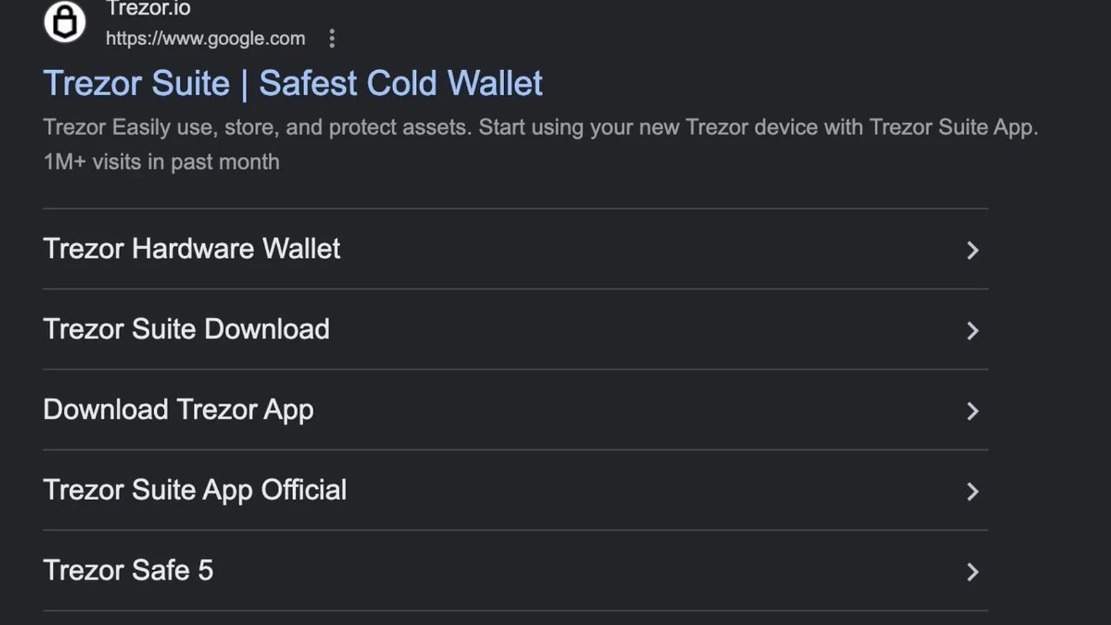 Phishing Trezor via Google Ads : 1,6 million de dollars volés en 24 BTC sur 80 transactions