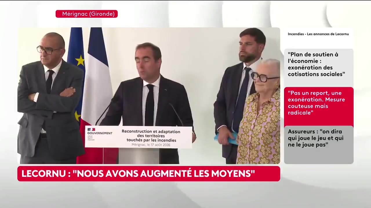 Incendies en Gironde : Lecornu annonce plus de 100 millions d'euros d'aides, exonérations fiscales et délais prolongés pour les sinistrés