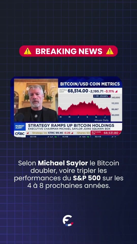 🚨Selon Michael Saylor CEO de Strategy le Bitcoin devrait doubler, voi...