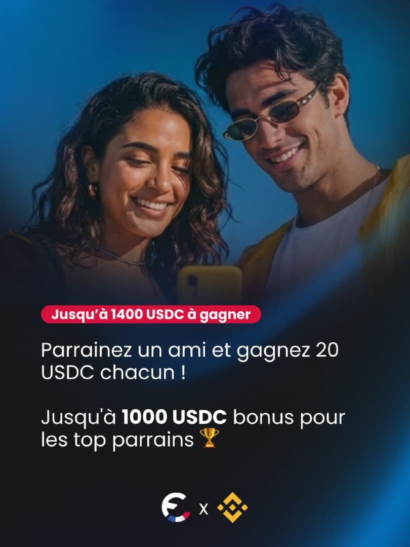 Jusqu'à 1 400 USDC à gagner avec @binancefrench . Jusqu’au 31 mars 20...