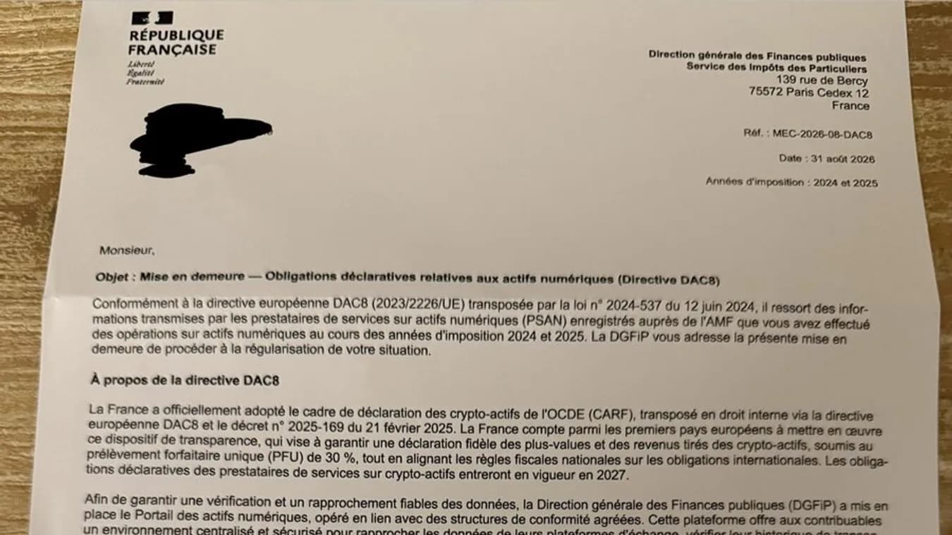 Arnaque fiscale crypto : un faux courrier DGFiP cible les détenteurs de cryptomonnaies avec un QR code frauduleux